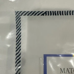 MATOUK  BURNETT BORDER NAVY  2pc EURO SHAMS  100% PERCALE COTTON 520thc BNIP - Picture 1 of 6