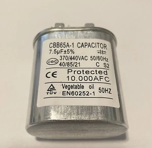 Condensatore funzionamento motore ventola CA 7,5uf + 5% 370/440 VAC 50/60 hz CBB65A-1 - Foto 1 di 2