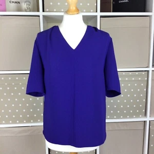 Blusa LK Bennett Talla 10 Púrpura Arlo Regal Cuello en V Oficina Inteligente Fiesta Evento - Imagen 1 de 12