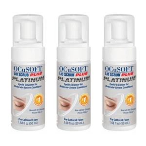 3x OCuSOFT Lid Scrub Plus Platinum Foaming Eyelid Cleanser 50 mL - Foto 1 di 4
