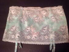 Victorias Secret Seduction Lace Garter Skirt Mint Green Crystals Ltd Ed $48  SML