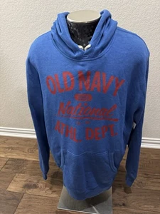 Old Navy Hoodie Pullover Sweatshirt Herren Gr. 2XL Blau Neu mit Etikett - Bild 1 von 6