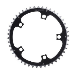 ORIGIN8 Alloy Ramped130mm 5-bolt 46T Ramped/Pinned Black/Silver Chainring - Picture 1 of 1