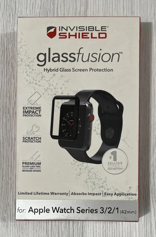 ZAGG Glassfusion Hybrid Glass Screen Protector for Apple Watch 3/2/1 (42mm) - Image 1 of 1