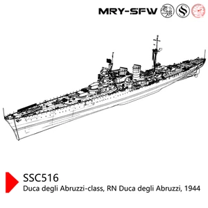 SSC350516S-A 1/350 Duca Degli Abruzzi-Class RN Duca Degli Abruzzi 1944 FULL HULL - Picture 1 of 3