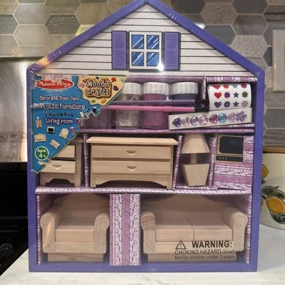 Nuevo en caja Melissa & Doug madera crea tu propio juego de muebles para casa de muñecas sala de estar Foto 1 de 4
