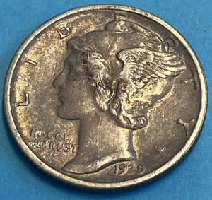 Unzirkuliert 1939-S San Francisco Mint Silber Mercury Dime - Bild 1 von 2