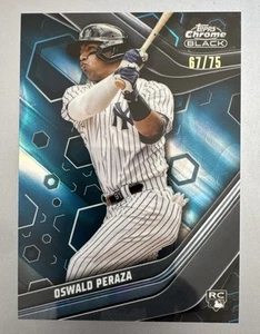 Bowman 2025 cromo negro azul novato de los Yankees de Nueva York Oswald Peraza 67/75 - Imagen 1 de 2