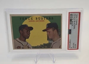 1959 Topps *Set Break* “Fence Busters” White Back #212 Aaron Mathews PSA 4 VG-EX - Picture 1 of 2