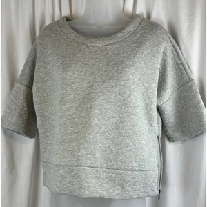 Ann Taylor LOFT Cropped Short Sleeves Sweatshirt, Gray, Sz: S, 59-04 - Picture 1 of 16