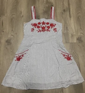 Ariat Faithful Floral Blue Striped Embroidered Sleeveless NWT Size Large Women - Picture 1 of 7