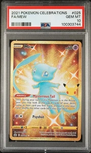 PSA 10 Mew 025 FA Gold Celebrations Classic Collection Pokemon Card 2021 GEM - Picture 1 of 2
