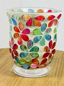 Beautiful Multicolor Mosaic Candle Holder - Picture 1 of 6