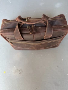 Leder Umhängetasche Messenger Bag Aufsatztasche für Business oder Reisen - Bild 1 von 7