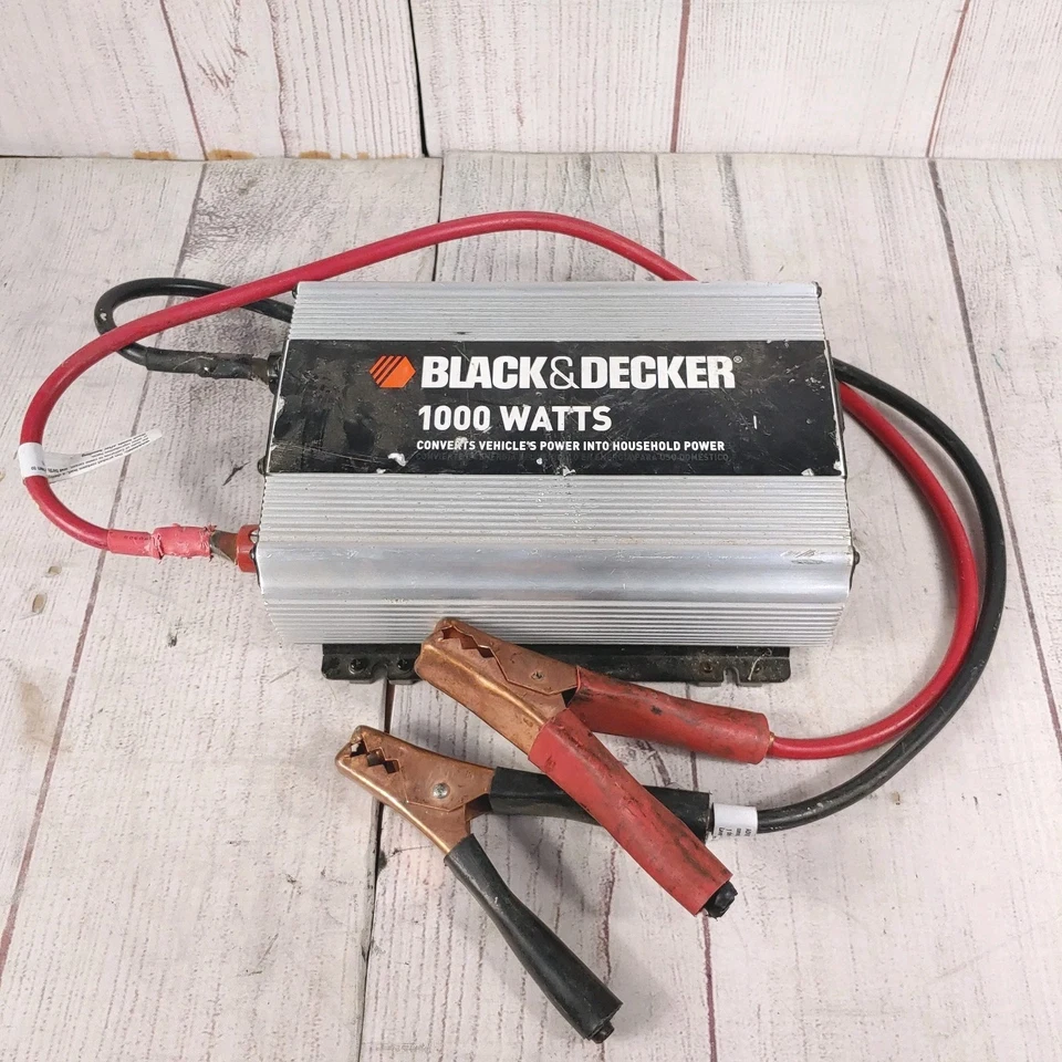 Black & Decker 1000w Power Converter VEC049DCB w/ Cables Used - TESTED WORKING - Image 1 of 4