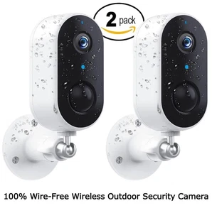 2 Pack Wireless Outdoor Security Camera Home WiFi Battery CCTV System SD Card - Picture 1 of 10