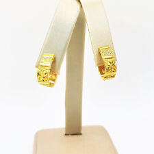 22K Solid Yellow Gold Huggie Earrings Latch Back Genuine Handcrafted Hallmarked