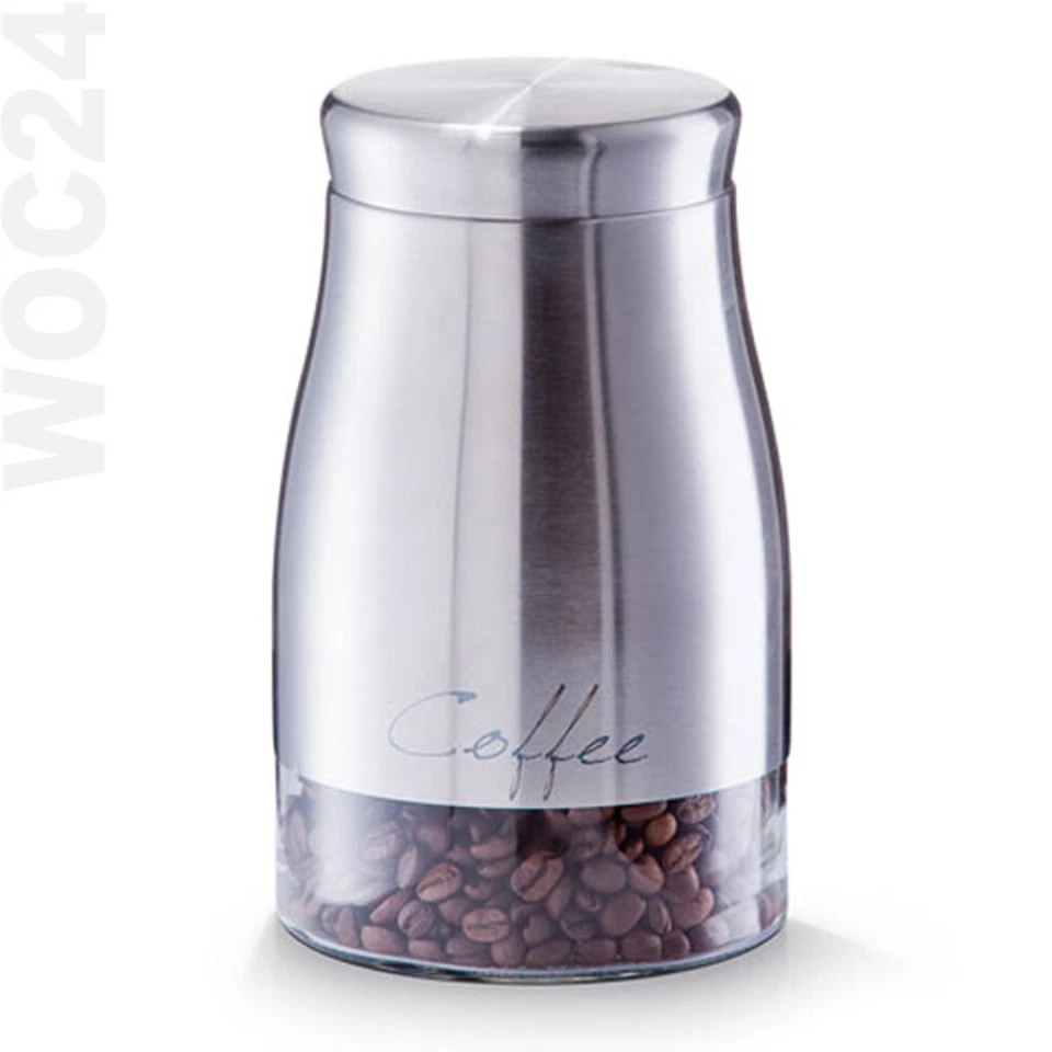 Kaffeedose Vorratsdose Vorratsbehälter Edelstahl Glas Vorratsgefäß Vorratsglas - Bild 1 von 1