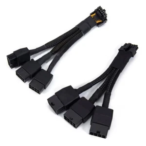 12cm/4.72in 16Pin to 3x8 Pin PCIE 5.0 Graphics Card Power Supply Adapter Cable - Afbeelding 1 van 9