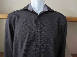 New Tallia Men's Black Long Sleeve Shirt Polyester Spandex Small 14-14.5 32-33 - Picture 1 of 6