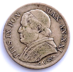 Vaticano-Pius IX. 1 Lira 1866 R. Roma. Plata 5 g. - Imagen 1 de 2