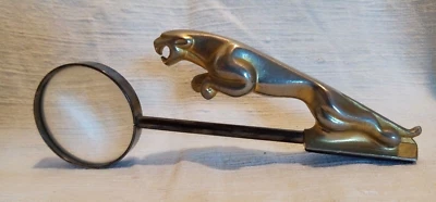 Ancienne loupe de bureau, prise mascotte de Jaguar, panthère - Photo 1/4