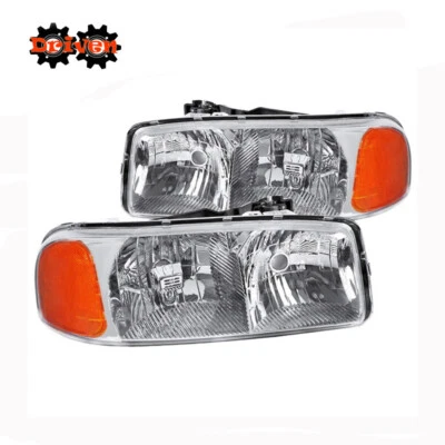 Faros de carcasa cromados para camioneta GMC Sierra Yukon 99-07 doble cabina individuales todos Foto 1 de 3