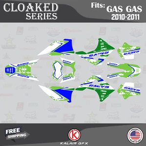 Graphics Kit for GasGas EC125 EC200 EC250 EC300 EC450 (2010-2011) Cloaked -Green - Picture 1 of 6