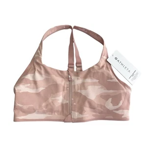 NEU Athleta Damen S Empower II Train Racerback Reißverschluss vorne Sport-BH Pink Camouflage - Bild 1 von 9