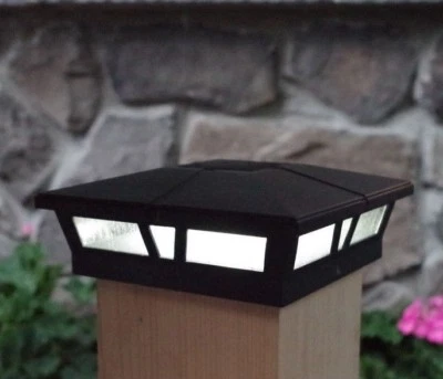 6 Pack Cambridge Black Solar Post Caps 6x6 LED Fence Deck Lights Cast Aluminum - Image 1 of 4