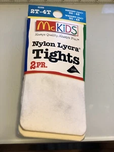 Medias McKids Nylon Lycra Talla 2t-4t Blanco/Crema MK7660 - ¡Leer!           @C - Imagen 1 de 4