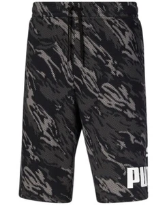 Puma Big Logo Men's Classic Workout Knit Black Printed Men's Shorts Size XL NEW - Picture 1 of 2