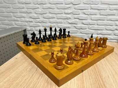 Wooden Soviet USSR Vintage Chess Set - Image 1 of 4