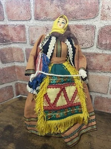 Vintage Gypsy Romani 12” Doll With Traditional Cloth Outfit -Plastic Authentic - Picture 1 of 11