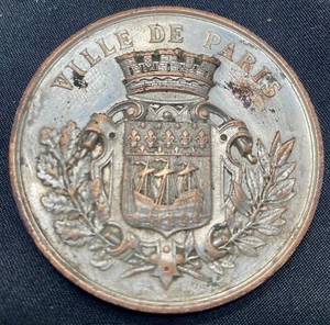 SELTENE TOWN DE PARIS KOMMERZIELLE AUSSTELLUNG 1899 BRONZE ARGENT �� MEDAILLE 2" gut - Bild 1 von 4