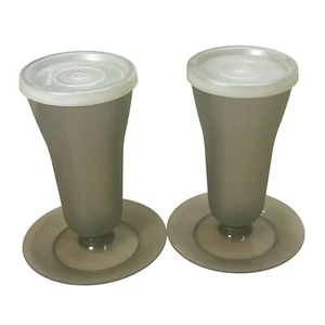 Vintage Tupperware Parfait Sundae Pudding cups Dessert dishes W/Lids gray 6 - Picture 1 of 14