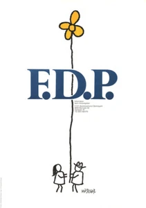 FDP - ORIGINAL A1 cartel electoral de los años 60 o 70 ARTE: Ivan Steiger - Imagen 1 de 1