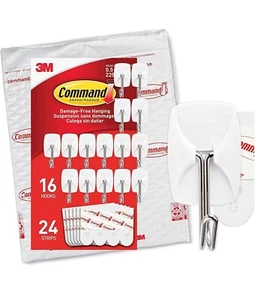 Command Small Wire Hooks Organizer 0.5 lbs Capacity - 12 Hooks FREE SHIPPING - Picture 1 of 5