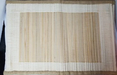 Bamboo & Burlap Place Mats Set of 4 - Image 1 of 4