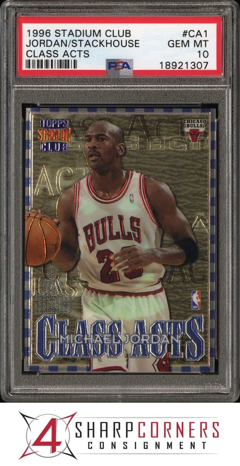 1996 STADIUM CLUB CLASS ACTS #CA1 MICHAEL JORDAN HOF POP 29 PSA 10