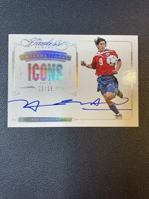 2015 Flawless 国际图标 Ivan Zamorano 卡签名智利签名 — 第 1/4 张图片