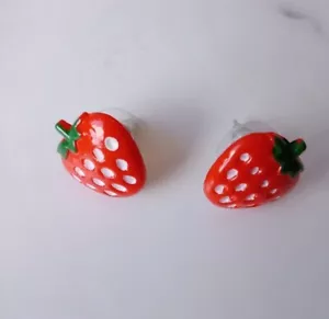 Fruit stud Earrings Choose Strawberry Watermelon Kitsch Novelty Jewellery UK - Picture 1 of 17