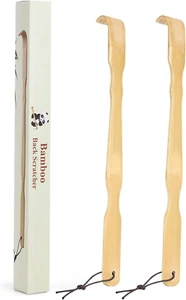 2 Pack Wooden Bamboo Back Scratcher, 17 Inch Long Handle Back Scratchers for Adu - Picture 1 of 12