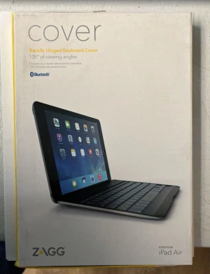 Zagg Cover iPad Air 1ST GEN Bluetooth Keyboard backlit keys hinged case dock - Image 1 of 4