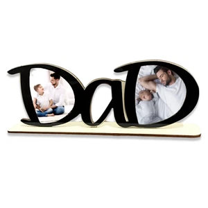 Fathers Day Photo Picture Frame Gift Dad Birthday Table Home Decor Black Wood - Picture 1 of 6