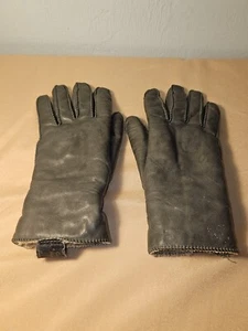 LEATHER GLOVES - Vtg Ladies Small Driving Gloves, Short Brown Gloves, Petite - Picture 1 of 6