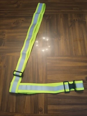2 Pc Yellow Reflective Sash with Adjustable Visibility Belt Safety Strap(24-1902 - Image 1 of 4