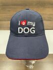 I Heart My Dog! Support Pets Strap Back I Love My Puppy Blue Paw Logo Hat Cap