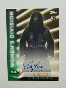 2021 Topps WWE Women's Division Auto Mei Ying RC 27/50 Green Fast Shipping - Picture 1 of 1