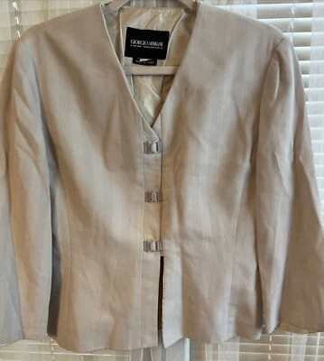 Blazer/Traje Chaqueta Mujer Crema Giorgio Armani Hebilla Talla 42. Ns Foto 1 de 4